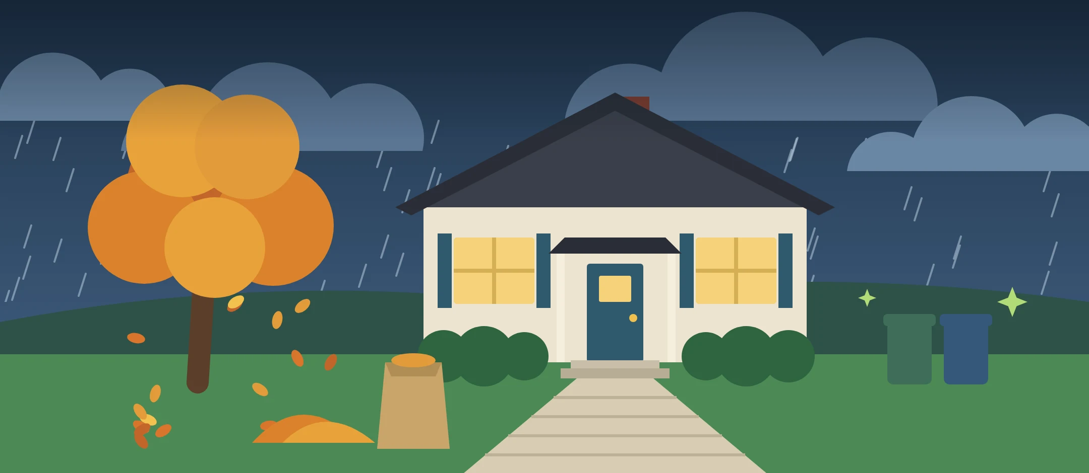 Rainy season yard cleanup: rain is coming, is your yard ready? Add it to your house cleaning visit.